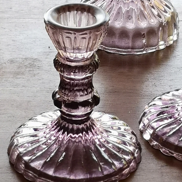 GLASS CANDLE HOLDER LEELA | HEATHER