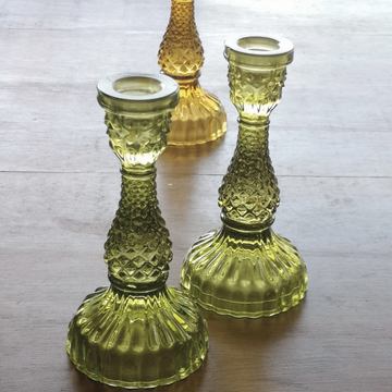 GLASS CANDLE HOLDER TILDA | MOSS