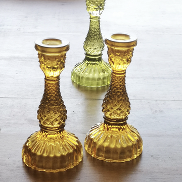 GLASS CANDLE HOLDER TILDA | AMBER
