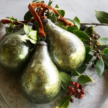 LARGE GLASS PEAR DECORATION