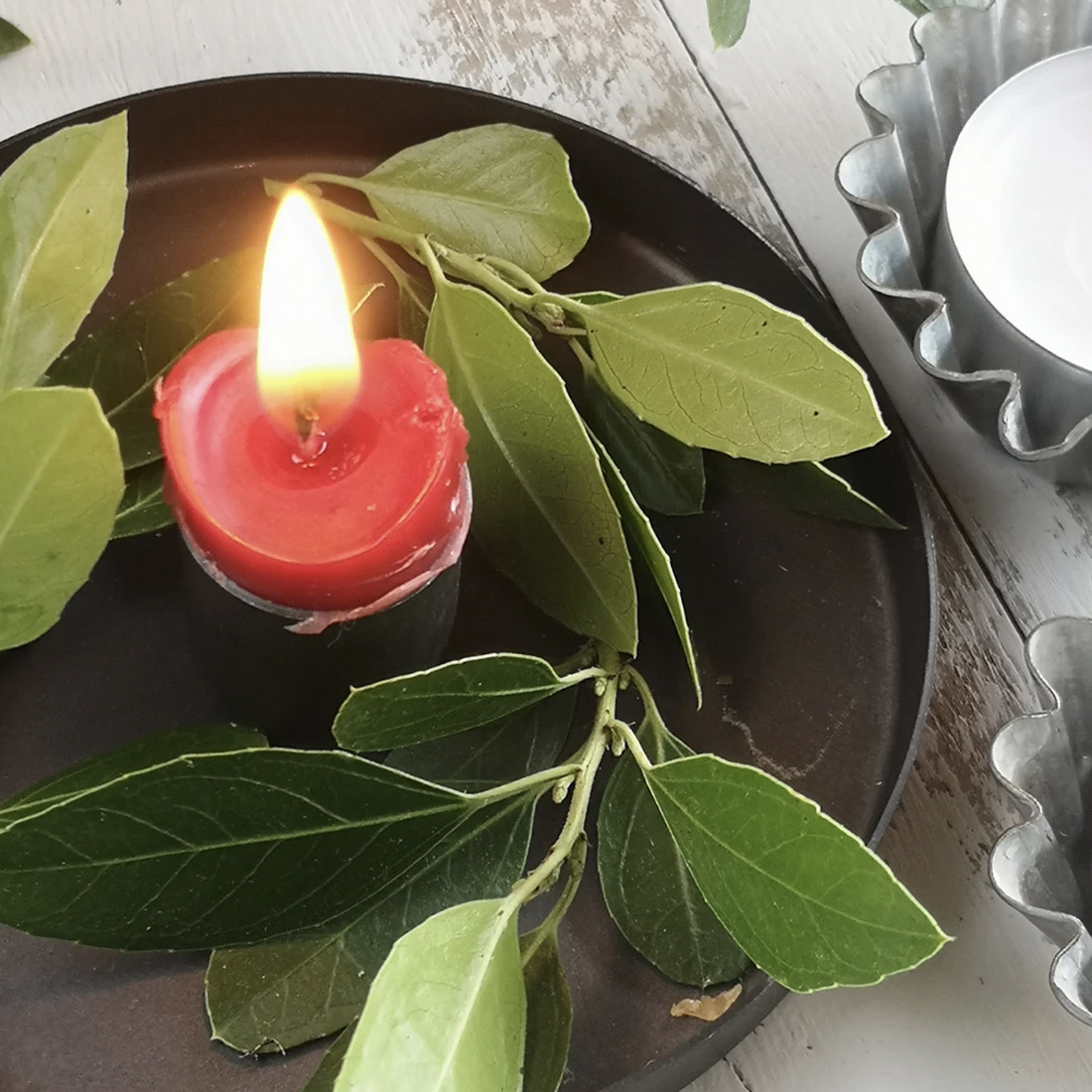 RUSTIC CANDLE SAUCER