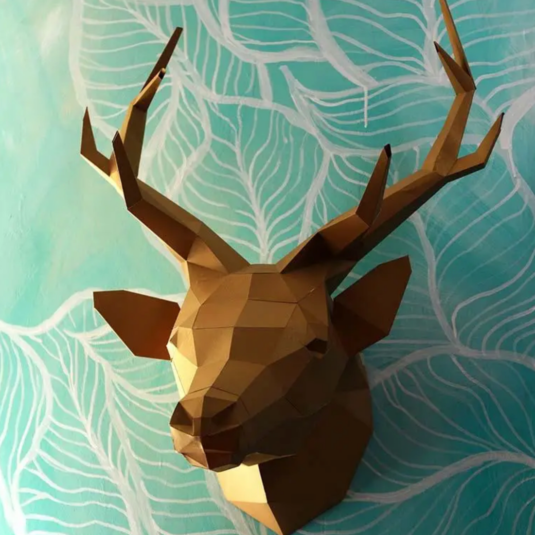 3D PAPERCRAFT WALL ART DIY KIT | GOLD LIMITED EDITION DEER HEAD