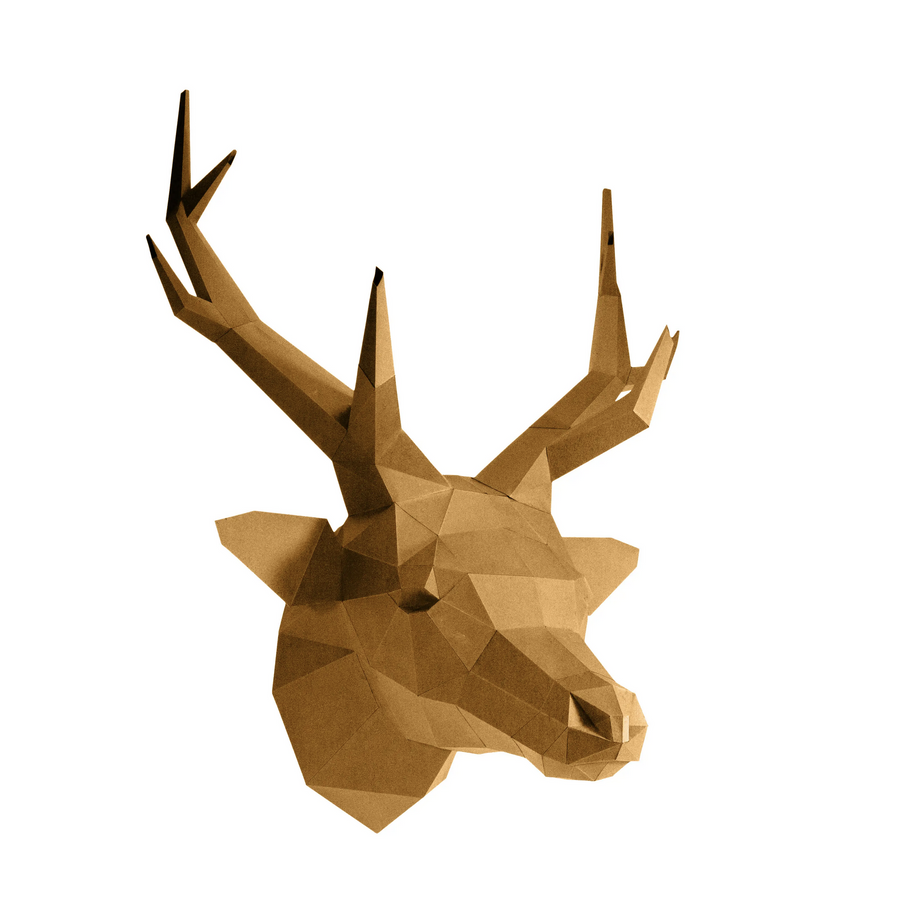 3D PAPERCRAFT WALL ART DIY KIT | GOLD LIMITED EDITION DEER HEAD