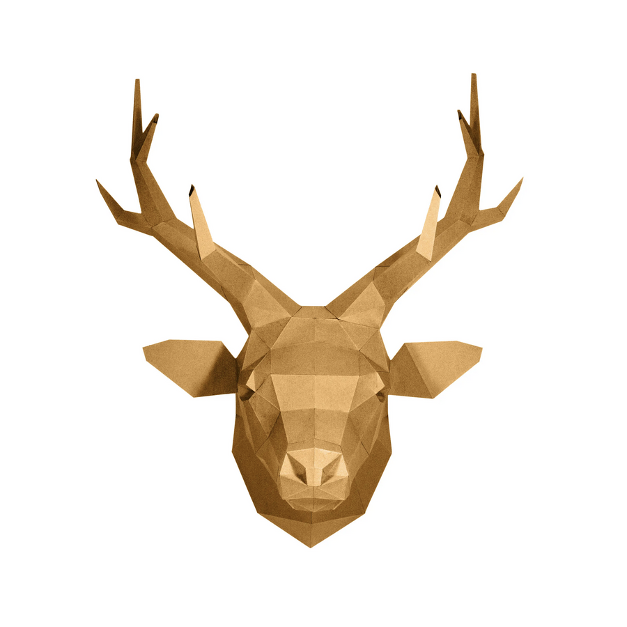 3D PAPERCRAFT WALL ART DIY KIT | GOLD LIMITED EDITION DEER HEAD