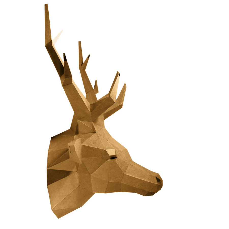 3D PAPERCRAFT WALL ART DIY KIT | GOLD LIMITED EDITION DEER HEAD