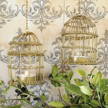 MINI BIRDCAGE TEALIGHT HOLDER ANTIQUE GOLD
