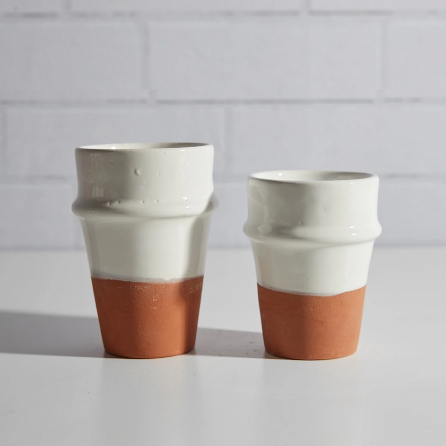 MOROCCAN BELDI WHITE CERAMIC CUP