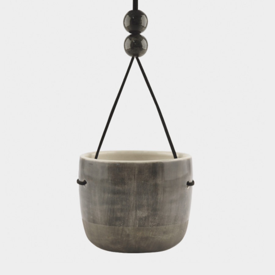 RUSTIC HANGING PLANTER | BLACK WASH