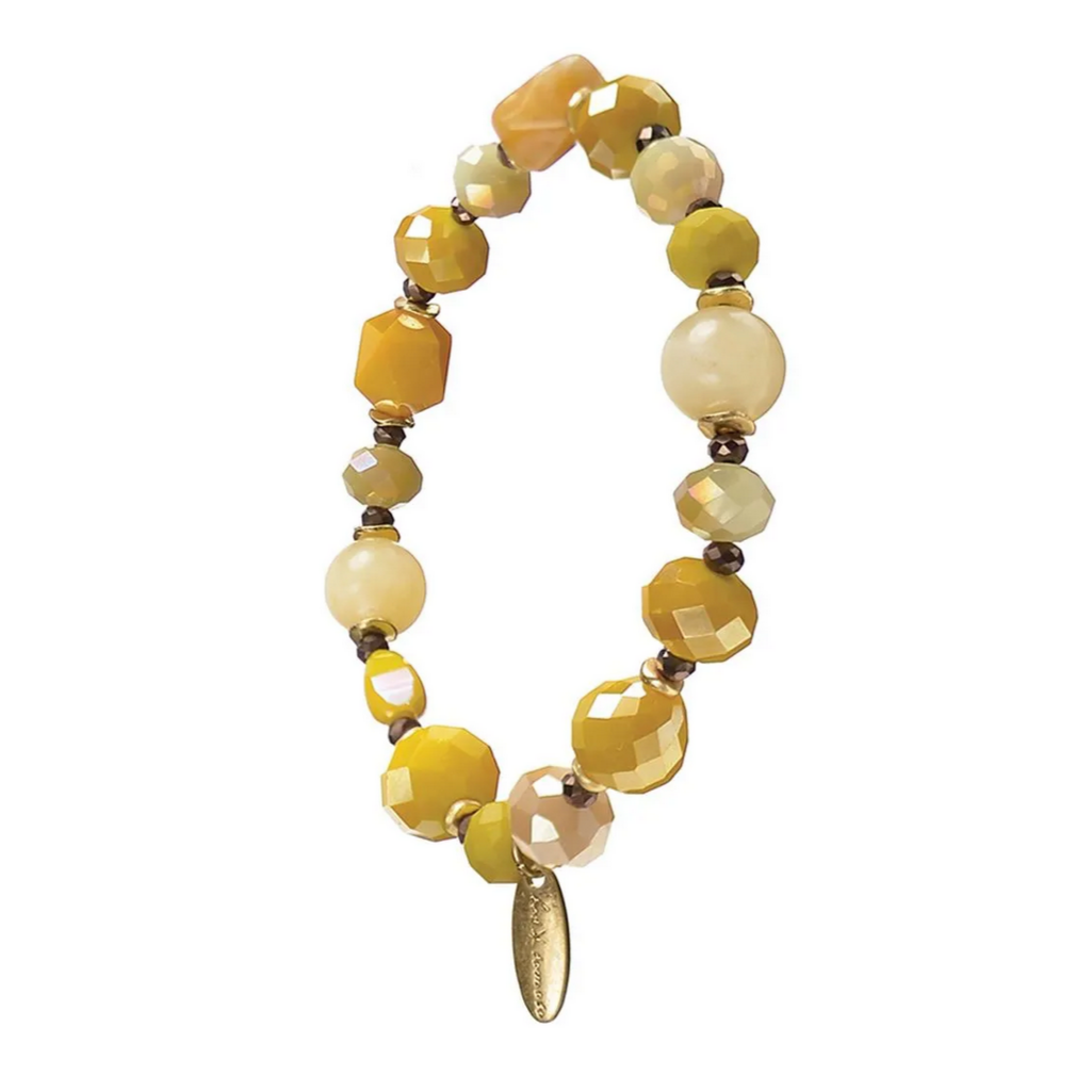 SOLO STRAND FACETTED GLASS & STONE BRACELET