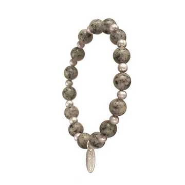 STONE ME CLASSIC BEADS BRACELET | SILVER & GREY