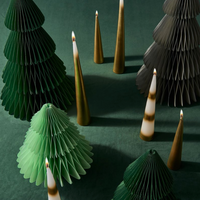 SET 3 GOLD CONE CANDLES