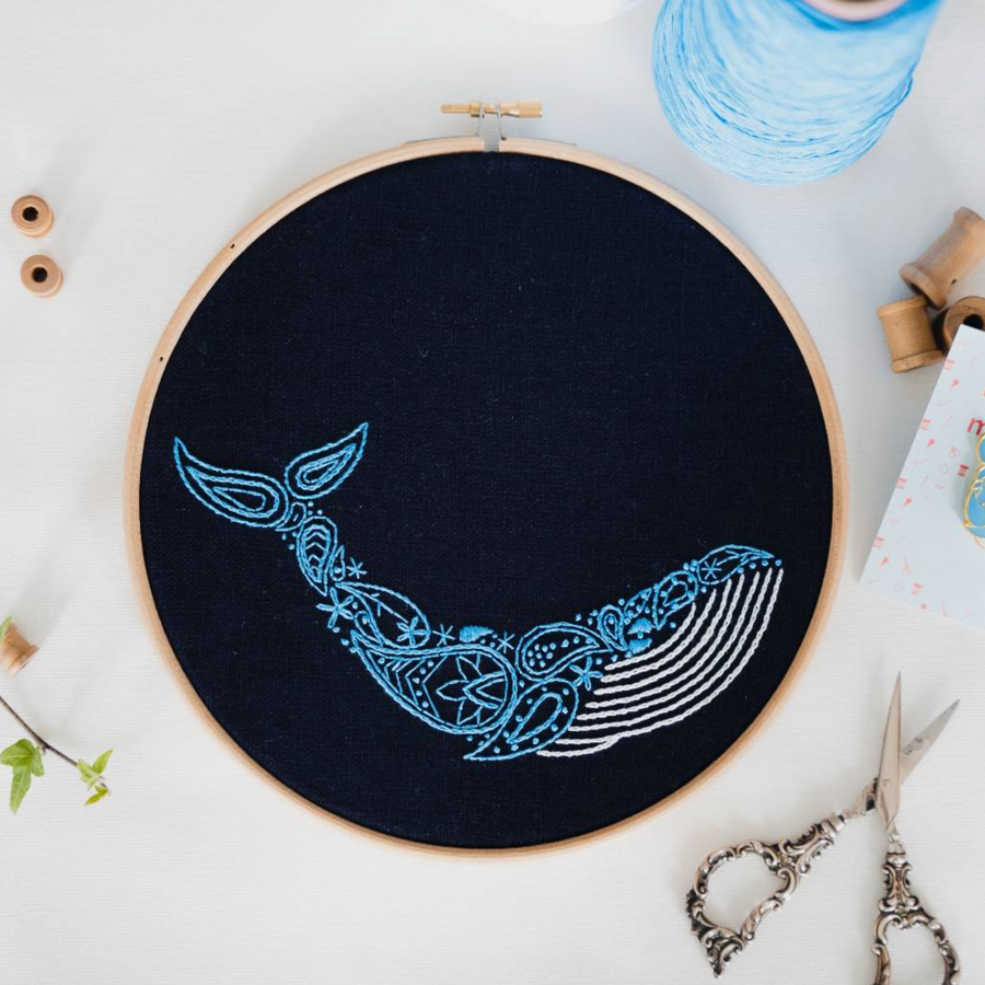 HOOP EMBROIDERY KIT | WHALE