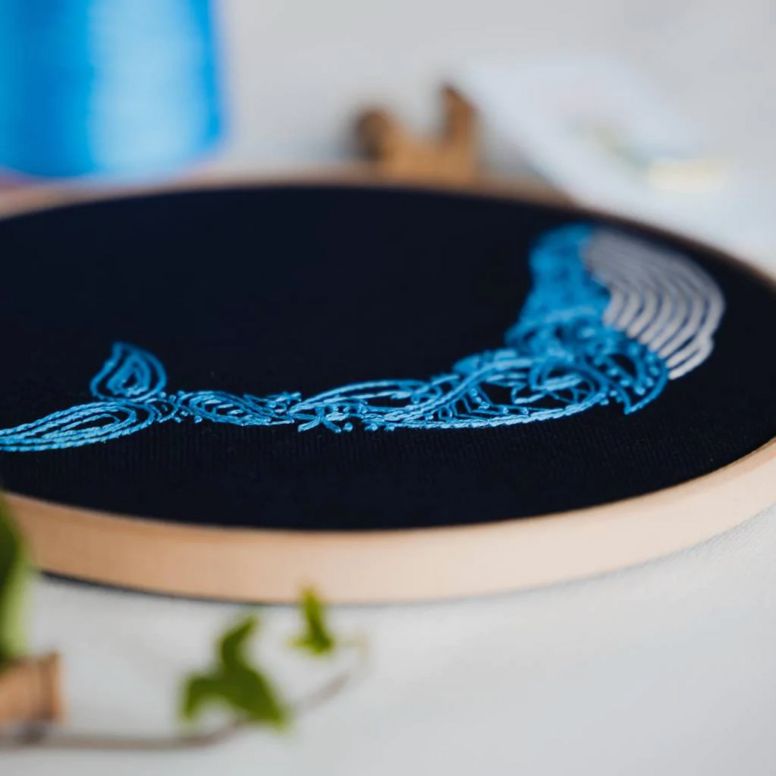 Whale Stamped Embroidery Kit for Beginners