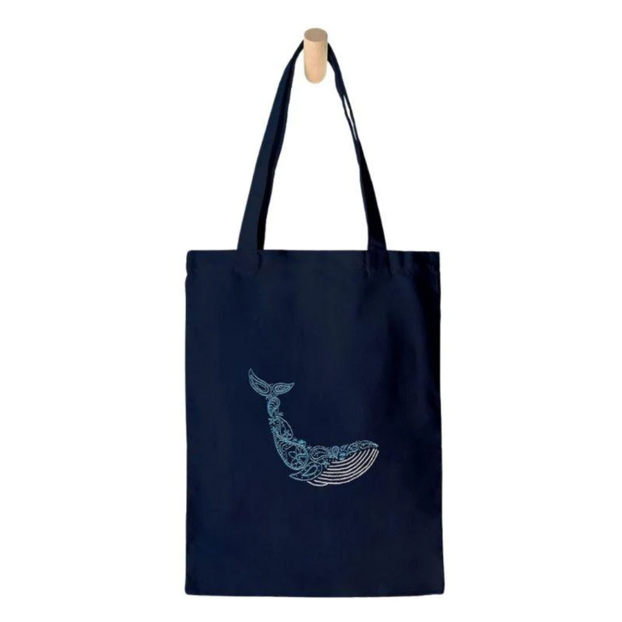 TOTE BAG EMBROIDERY KIT | WHALE