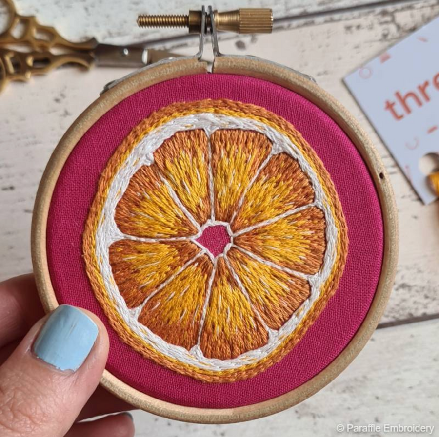 MINI HOOP EMBROIDERY KIT | ORANGE NEEDLE PAINTING