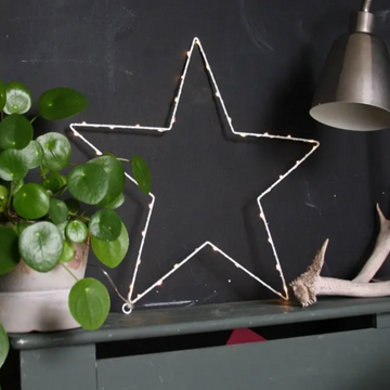 WHITE METAL STAR | BATTERY 45cm
