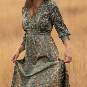 GINNY DRESS | MEADOW GREEN GOLD