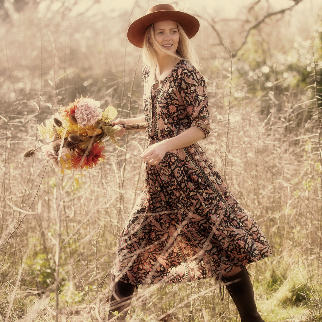 GABRIELLE PARKER MARIA DRESS | EBONY ROSE GOLD  Stuff & Co