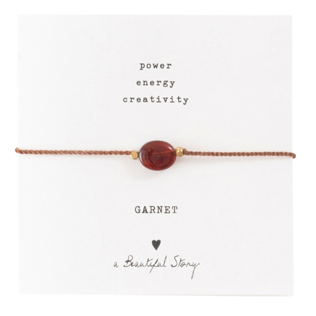 GEMSTONE CARD BRACELET | GARNET GOLD