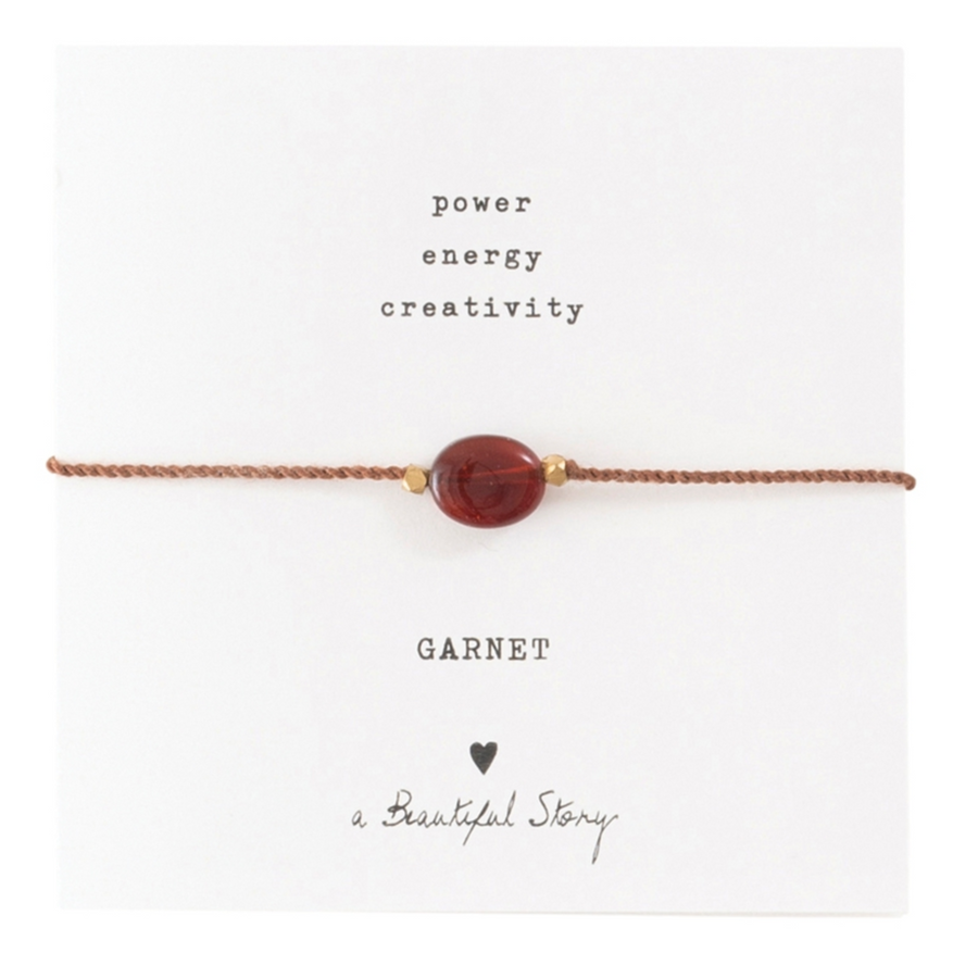 GEMSTONE CARD BRACELET | GARNET GOLD