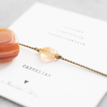 GEMSTONE CARD BRACELET | CARNELIAN GOLD