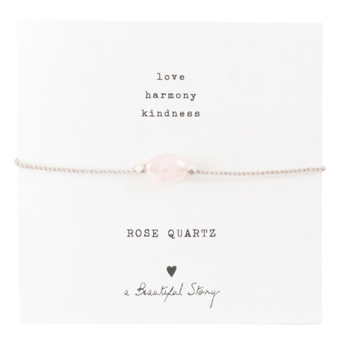 GEMSTONE CARD BRACELET | ROSE QUARTZ SILVER