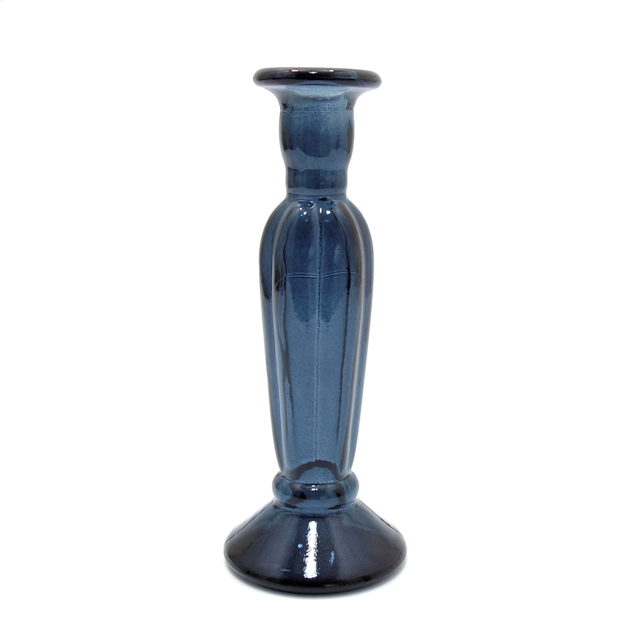 RECYCLED COLOUR GLASS CANDLESTICK 22cm