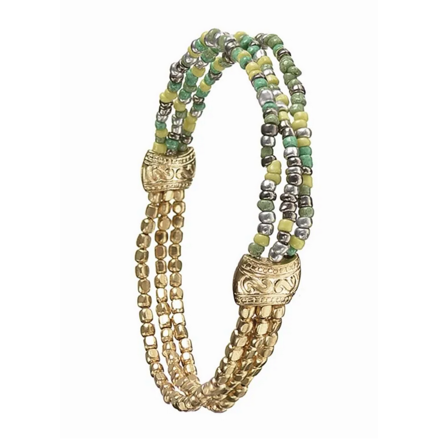 INDI FESTIVAL SUMMER VIBE BRACELET | MOSS MIX & GOLD