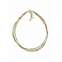INDI FESTIVAL SUMMER VIBE NECLACE | MOSS MIX & GOLD