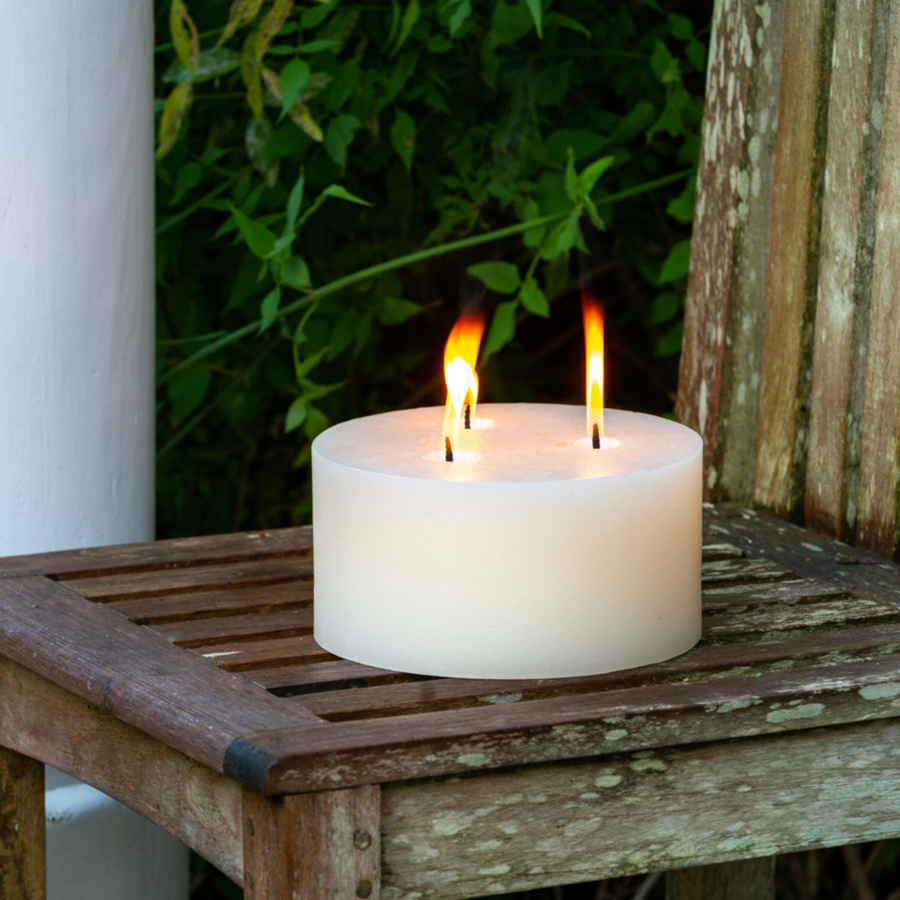 RUSTIC PILLAR 3 WICK CANDLE | IVORY