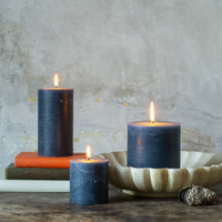 RUSTIC PILLAR CANDLE | INKY BLUE