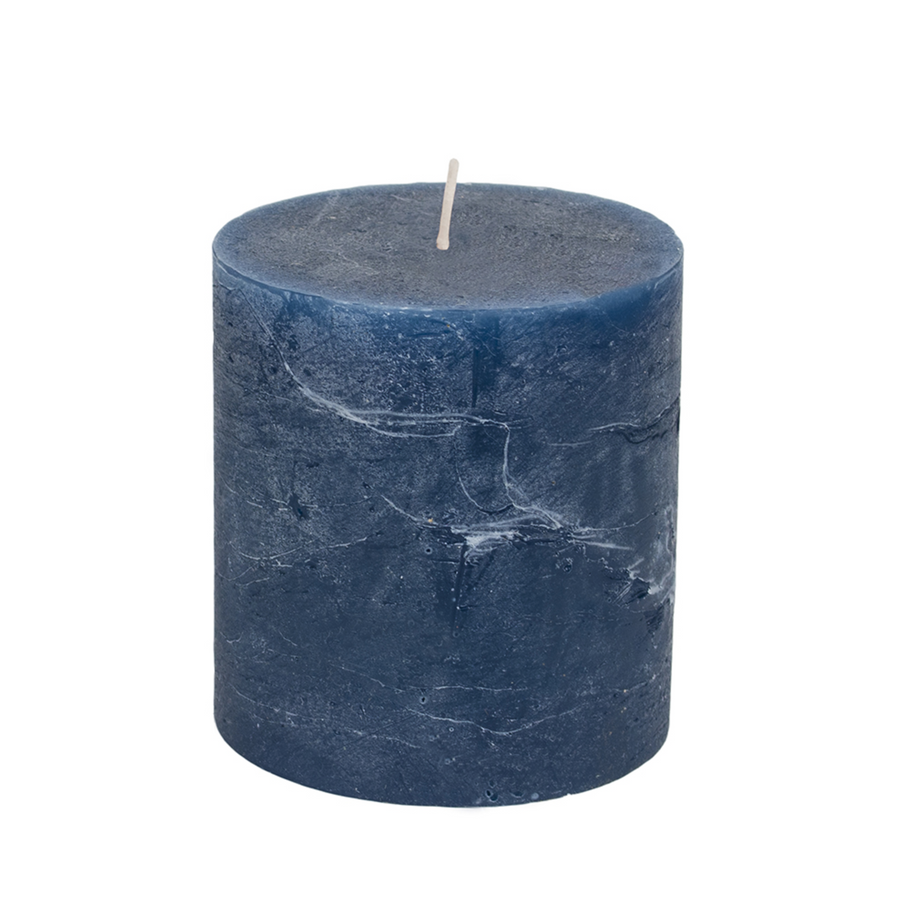 RUSTIC PILLAR CANDLE | INKY BLUE