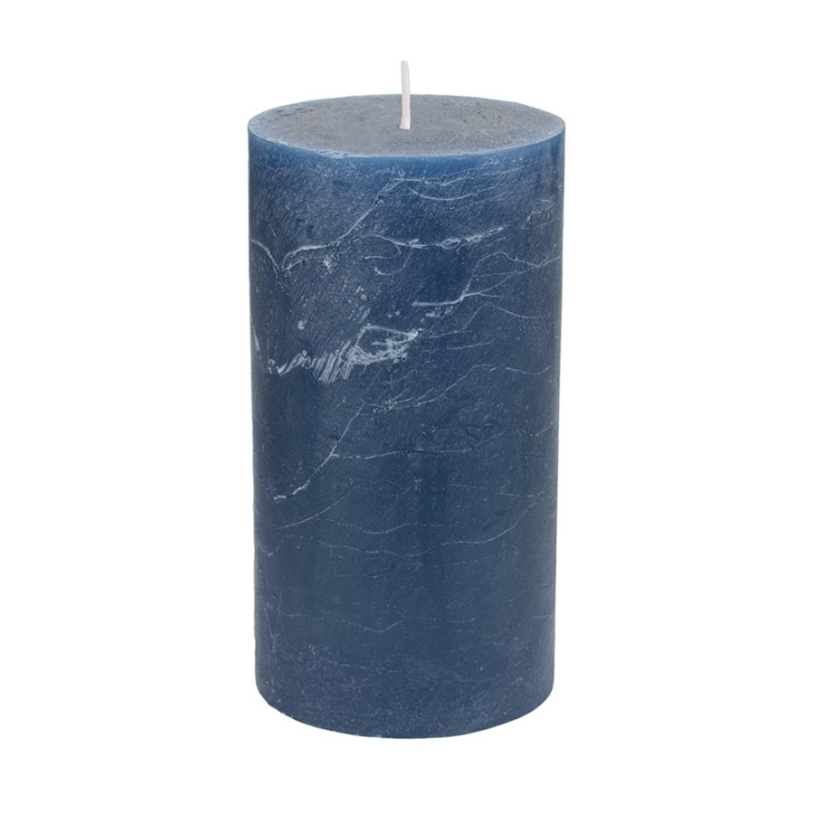 RUSTIC PILLAR CANDLE | INKY BLUE