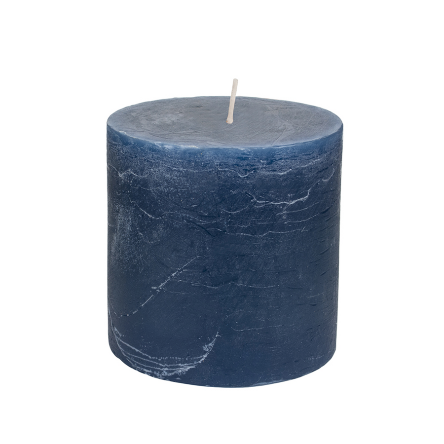 RUSTIC PILLAR CANDLE | INKY BLUE