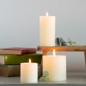 RUSTIC PILLAR CANDLE | IVORY