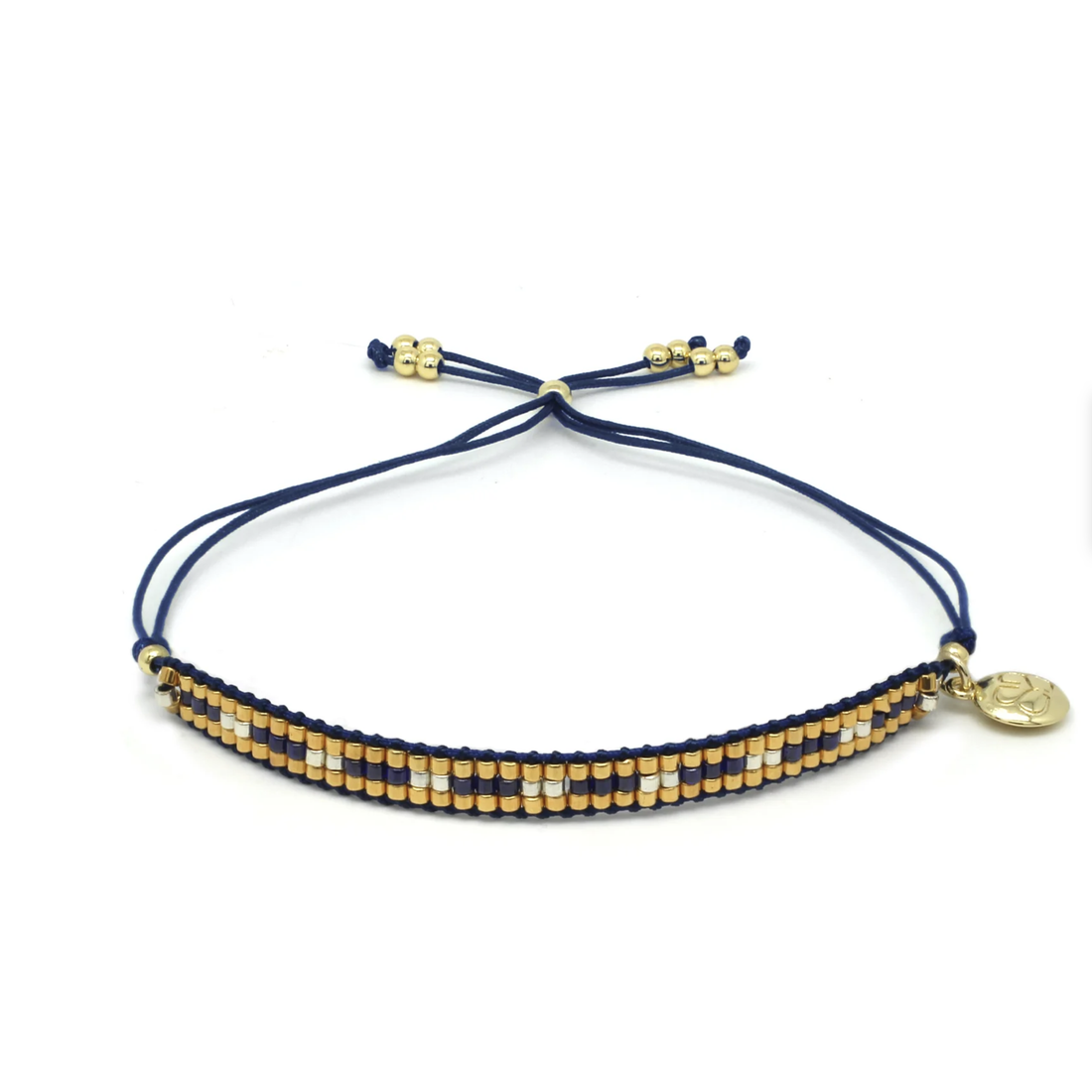 STARSHINE NAVY GOLD BEADED FRIENDSHIP BRACELET