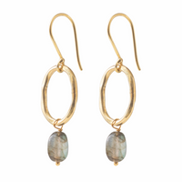 GRACEFUL LABRADORITE GOLD EARRINGS