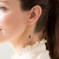 GRACEFUL LABRADORITE GOLD EARRINGS