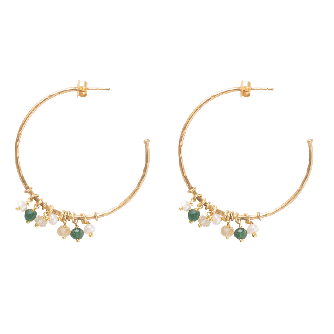 AURORA AVENTURINE CITRINE GOLD EARRINGS