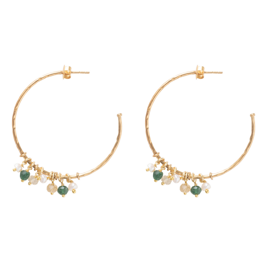 AURORA AVENTURINE CITRINE GOLD EARRINGS