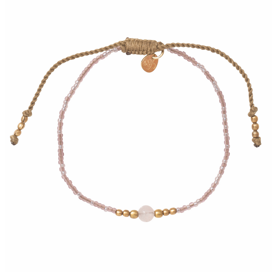 IRIS ROSE QUARTZ GOLD BRACELET