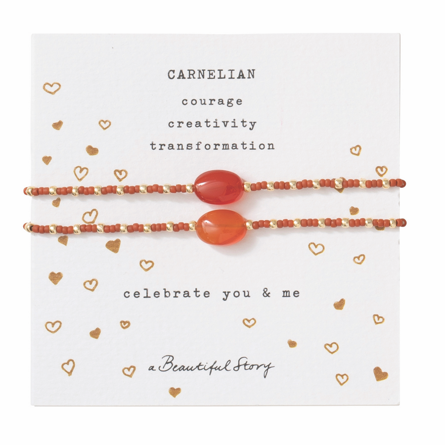 YOU & ME CARNELIAN GOLD BRACELETS