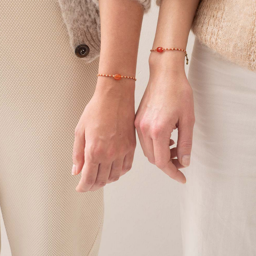 YOU & ME CARNELIAN GOLD BRACELETS