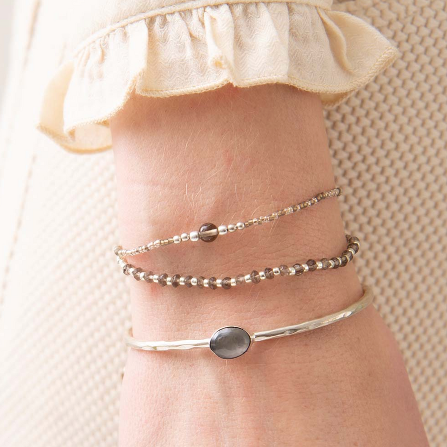 IRIS SMOKEY QUARTZ SILVER BRACELET