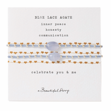 YOU & ME BLUE LACE AGATE SILVER BRACELETS