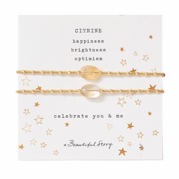 YOU & ME CITRINE GOLD BRACELETS