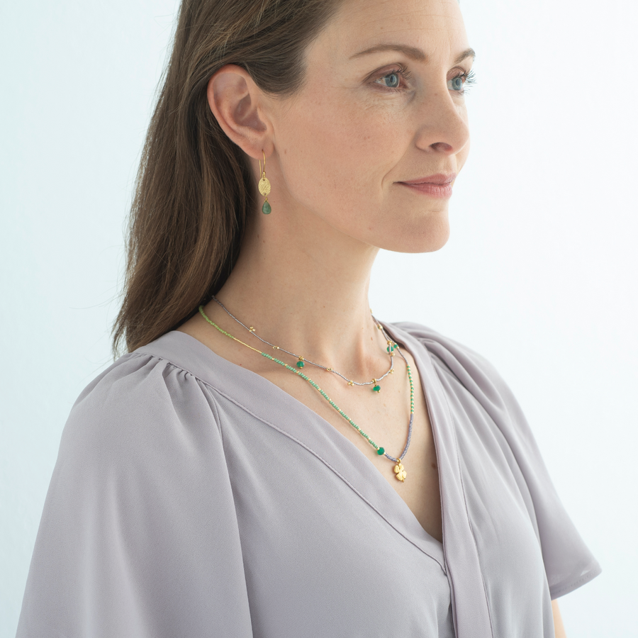 AWARE AVENTURINE GOLD NECKLACE
