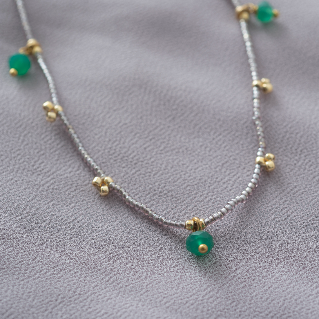 AWARE AVENTURINE GOLD NECKLACE