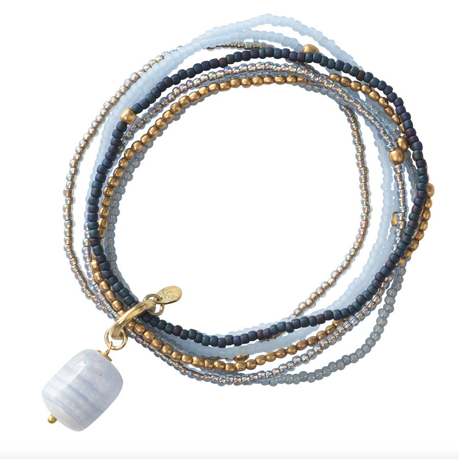 NIRMALA BLUE LACE AGATE GOLD BRACELET