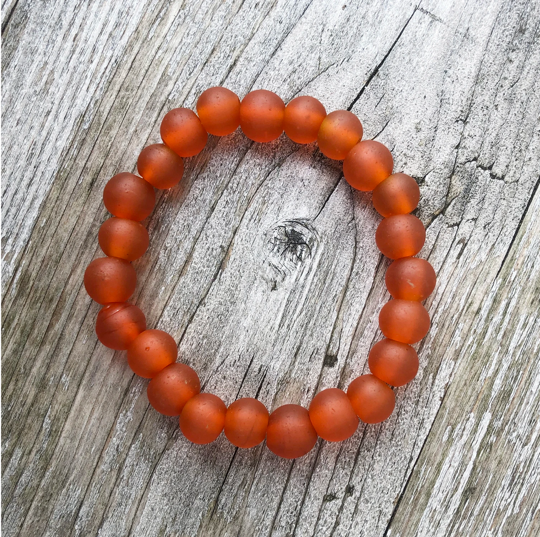 RECYCLED TRANSLUCENT GLASS BEAD BRACELET